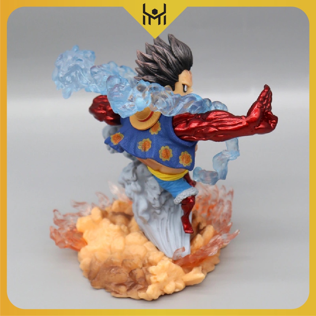 Mô Hình One Piece Luffy, Luffy Gear 4 ở trạng thái chiến đấu, cao 13cm, nặng 350 gram, có hộp màu