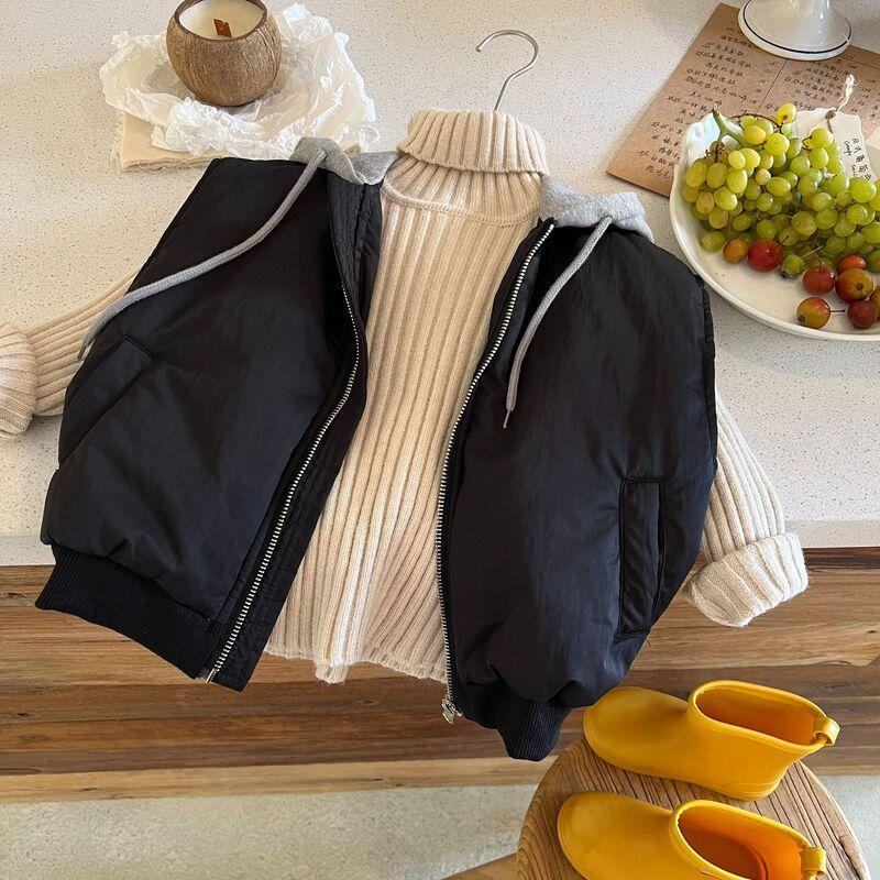 Áo Khoác Sát Nách Có Nón Bằng Vải Cotton Thời Trang Thu Đông Phong Cách Hàn Quốc Mới Cho Bé Trai