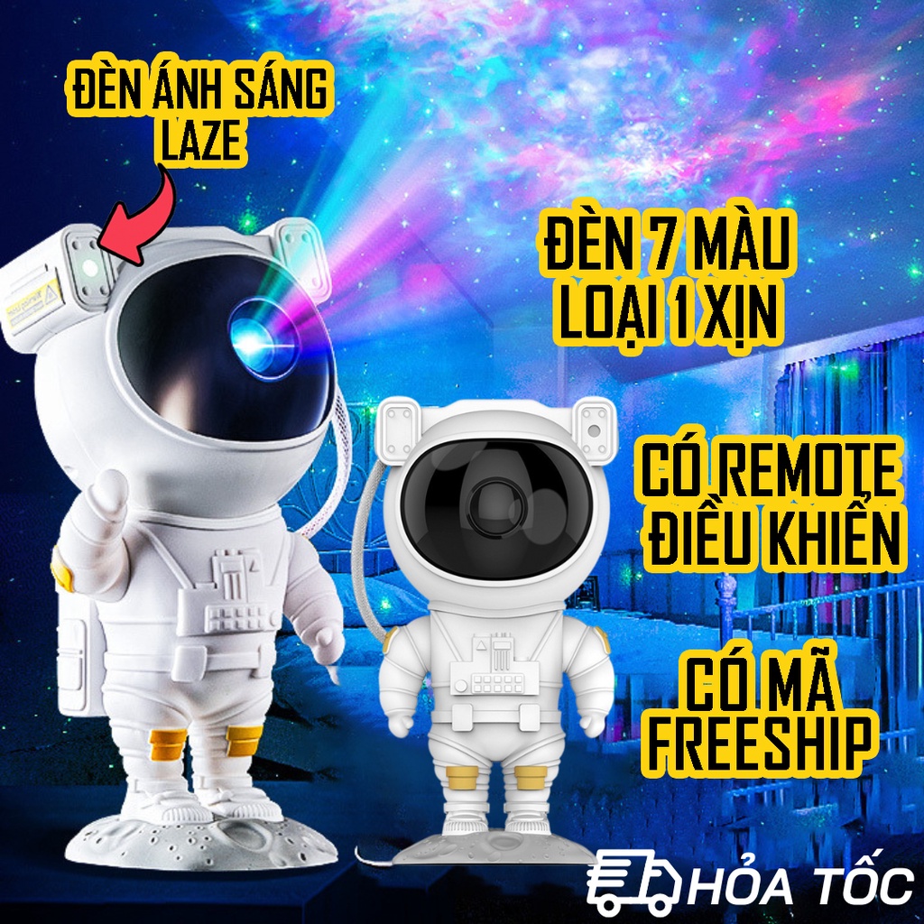 Đèn Phi Hành Gia Galaxy Chiếu Sao Thiên Hà Trang Trí Phòng Decor Phòng Làm