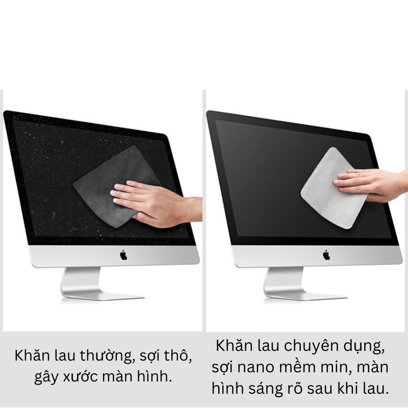 Khăn lau chuyên dụng màn hình máy tính, laptop, ipad, điện thoại, máy ảnh sợi nano siêu mịn