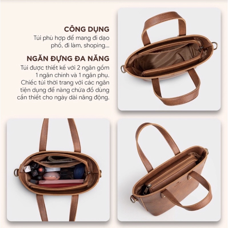 Túi xách da YUUMY YTX25 gồm 2 ngăn