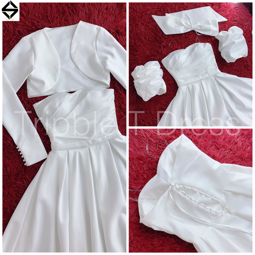 Đầm maxi cưới TRIPBLE T DRESS mặc được 3 kiểu đính kèm đủ phụ kiện cho dâu xinh - size S/M/L - MS171Y