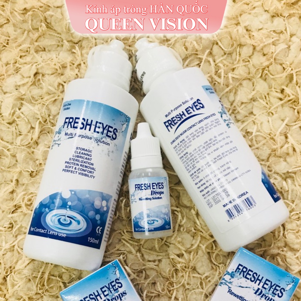 Nước ngâm lens nhỏ mắt Queen Vision Fresh Eyes