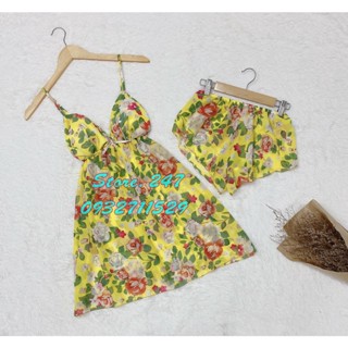 ĐẦM NGỦ VẢI VOAN HOA CÓ MÚT KÈM QUẦN NHƯ HÌNH, VOAN MỎNG MỊN GỢI CẢM SEXY MẶC NGỦ BAO ĐẸP - Đầm ngủ voan hoa