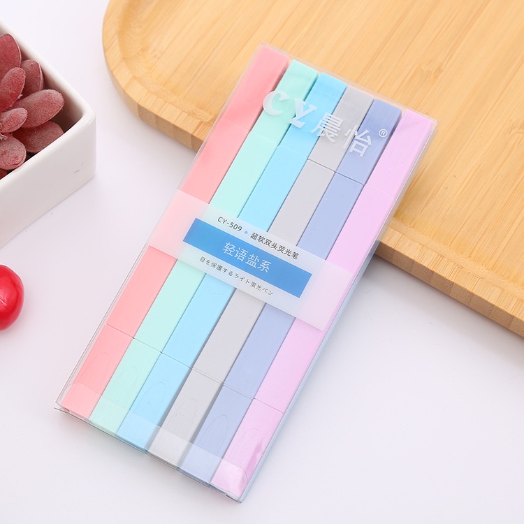 Bút Đánh Dấu Hai Đầu 6 Màu Sắc Kẹo Ngọt Xinh Xắn