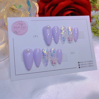 NailBox móng úp thiết kế sẵn Mẫu Tím Charm Bướm