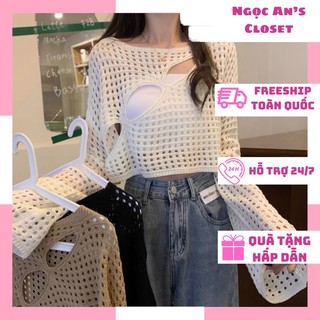 Áo len nữ, áo len lưới khoác ngoài Quảng Châu