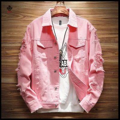 Ch t l ng cao a 'o khoa' c jean nam Áo Khoác Denim Mỏng Dáng Rộng Rách Phiên Bản Hàn Quốc Trẻ Trung Mùa Xuân Thu Dành Cho Học Sinh nam
