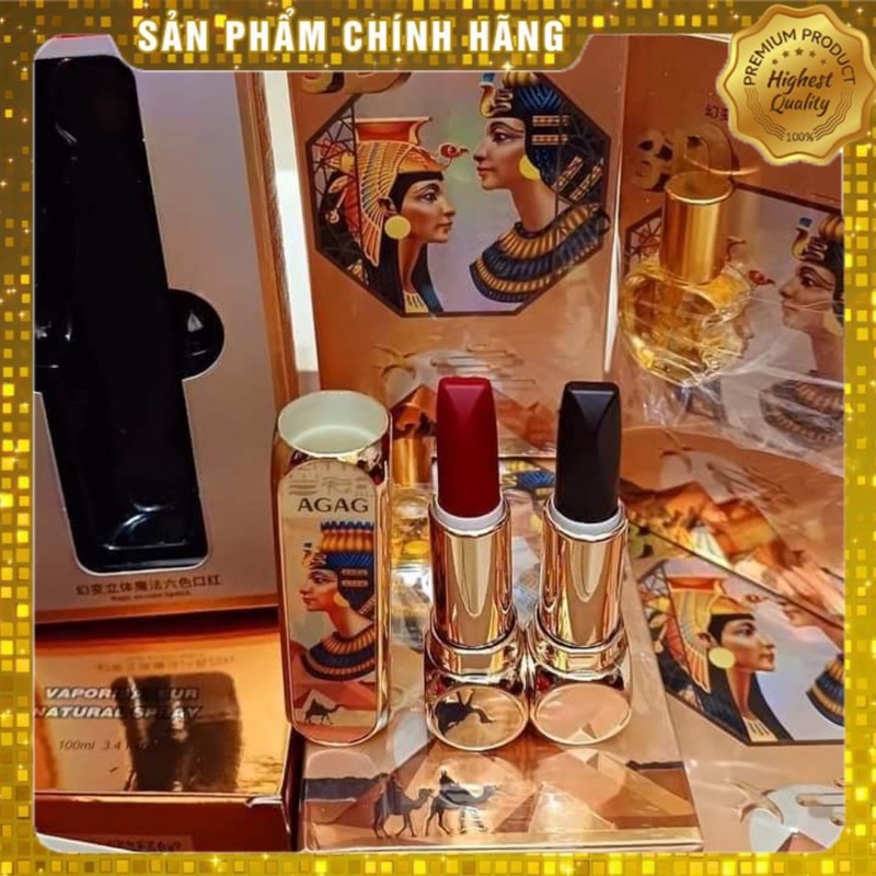 Son 6 Màu Ai Cập Agag Siêu Lì, Màu đẹp , mềm mịn môi