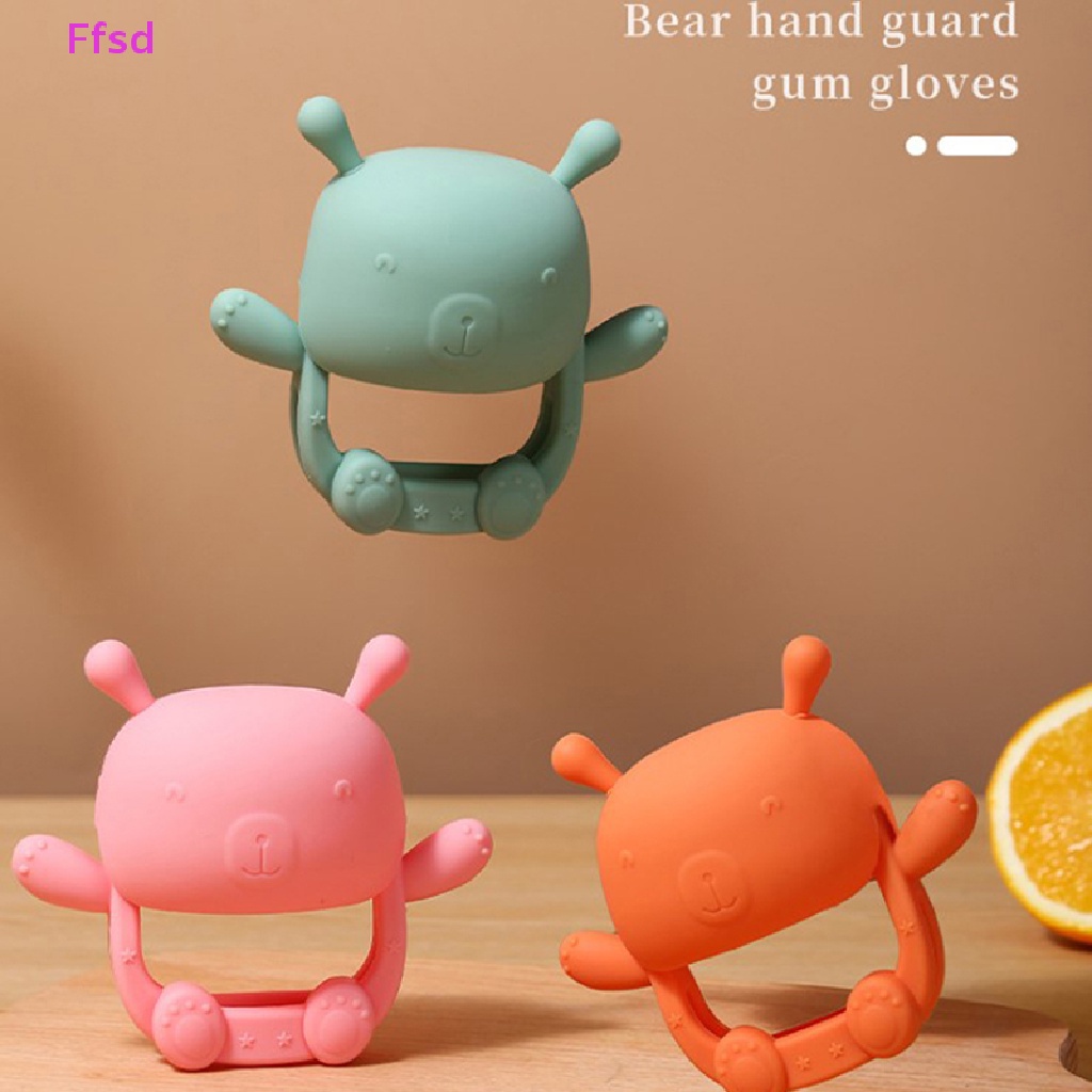 Găng Tay Silicone Hình Gấu Chống Rách Cho Bé ​Đồ Chơi Gậy Ngậm Mát Xa Chống Cắn Chuyên Dùng Cho Bé Mọc Răng