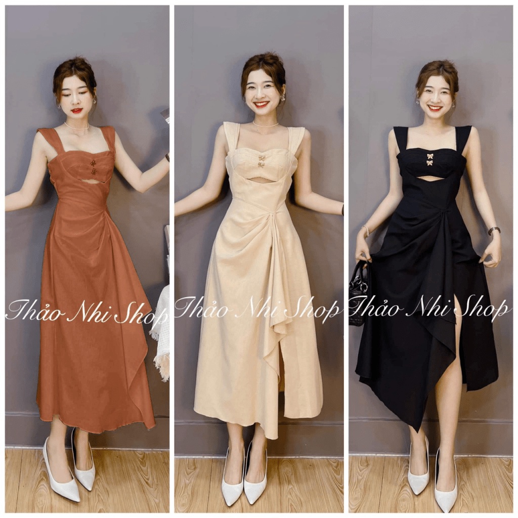 (FREE SHIP) SIÊU SALE ĐẦM COTTON LẠNH THIẾT KE HAI DÂY , ĐẦM CÓ ĐÍNH NƠ , XẺ TÀ SANG TRỌNG KHI ĐI CHƠI , DỰ TIỆC UP SHOP