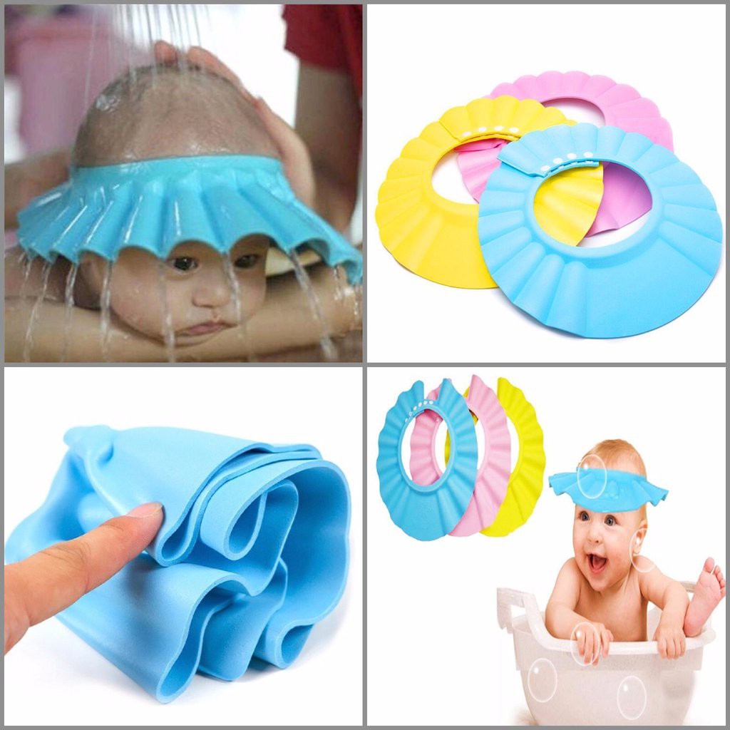 Nón Tắm Gội Cho Bé Có Bịt Tai Chắn Nước Tiện Lợi PINKWISH B306