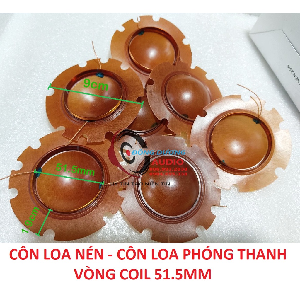 BỘ 5 CÁI COIL LOA NÉN 25W 50W - VÒNG COIL 51.5MM - CÔN LOA PHÓNG THANH