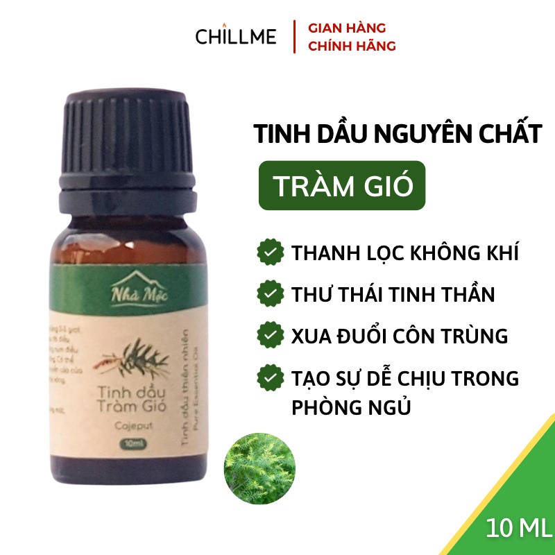 Tinh dầu tràm gió cajeput thiên nhiên nguyên chất tốt cho trẻ dễ ngủ thư giãn trong phòng Nhà Mộc 10ml