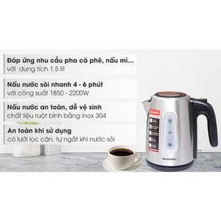 Bình Đun Siêu Tốc Sharp EKJ-15EVS-ST (1.5 lít) - Hàng Chính Hãng
