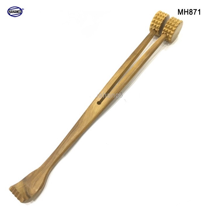 Cây đấm & gãi lưng  MH871 -HAHANCO đầu tròn bằng gỗ thơm