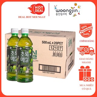 Thùng 20 chai nước mơ/mận xanh hàn quốc woongjin 500ml/chai