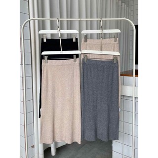 Chân váy maxi thun len xẻ hông - V745