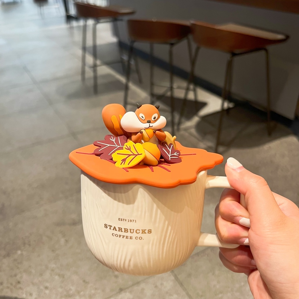 Cốc Sứ Uống Nước Cà Phê / Sữa / Starbucks Hình Chú Sóc / Cây Gỗ Độc Đáo