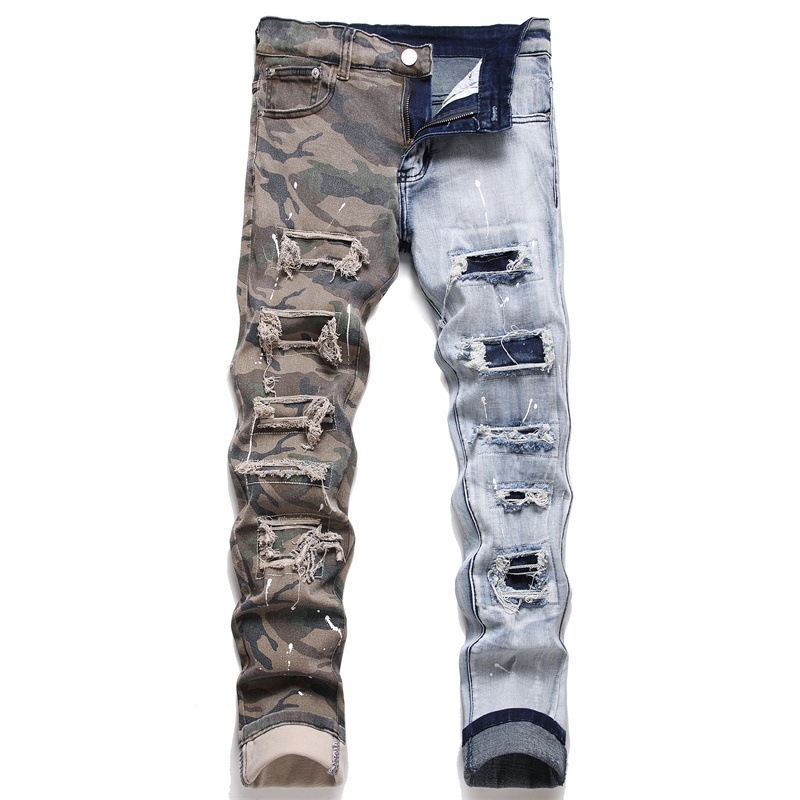 Quần Jeans Dài Họa Tiết Rằn Ri Thời Trang Dành Cho Nam