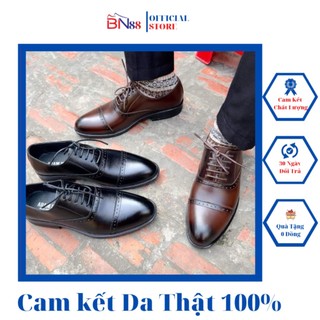 Giày oxford da bò,giày nam công sở bộc dây cao cấp-bn88