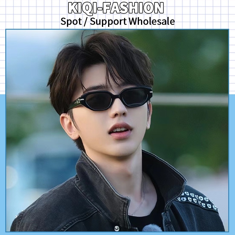 (KIQI-FASHION) COD Kính Mát Chống Tia UV Gọng Nhỏ Phong Cách Hip Hop Thời Trang Cho Nam Và Nữ