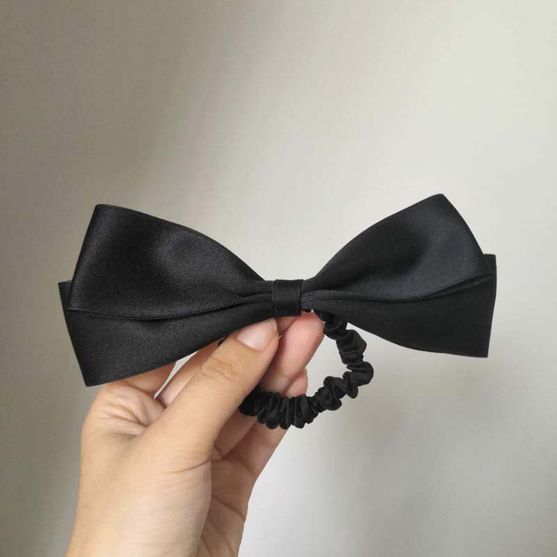 Nơ Thun Buộc Tóc Hình Nơ Bản Nhỏ Màu Đen Thời Trang Tiểu Thư Phong Cách Idol Hàn Quốc Cho Nữ Dobi KT3