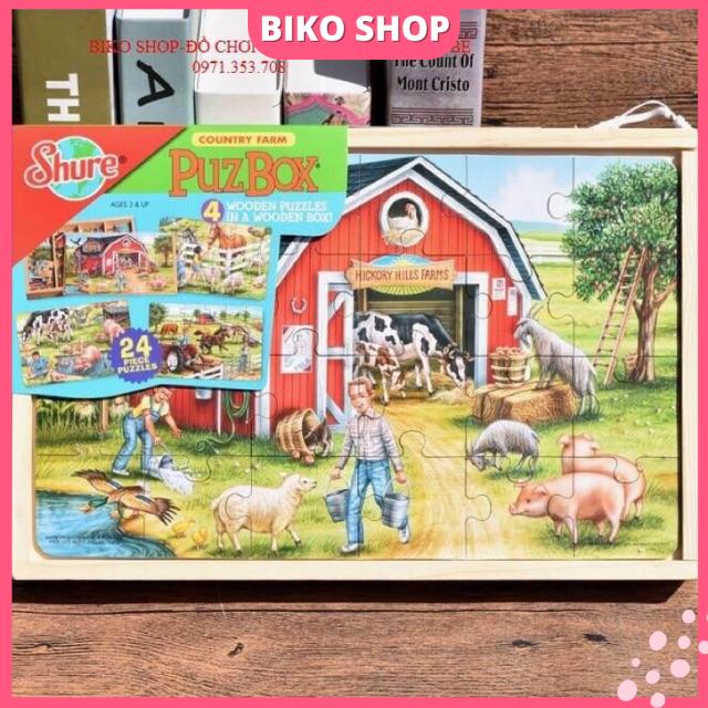 Đồ chơi ghép hình bằng gỗ 96 miếng dày dặn