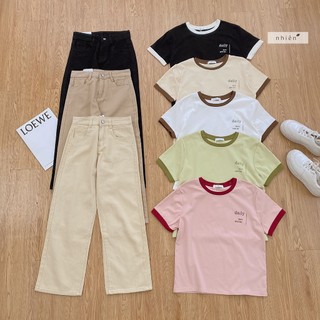 Áo thun cổ tròn form suông Daily nhiennhienvintage BT44