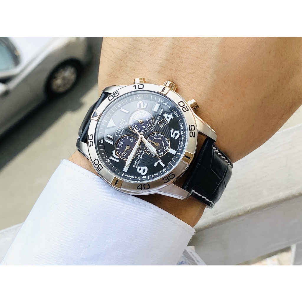 Đồng hồ nam dây da Citizen Eco Drive Perpetual Calendar Chronograph BL5476-00E