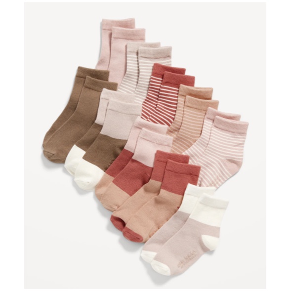 Set 10 đôi tất đỏ nâu Old Navy