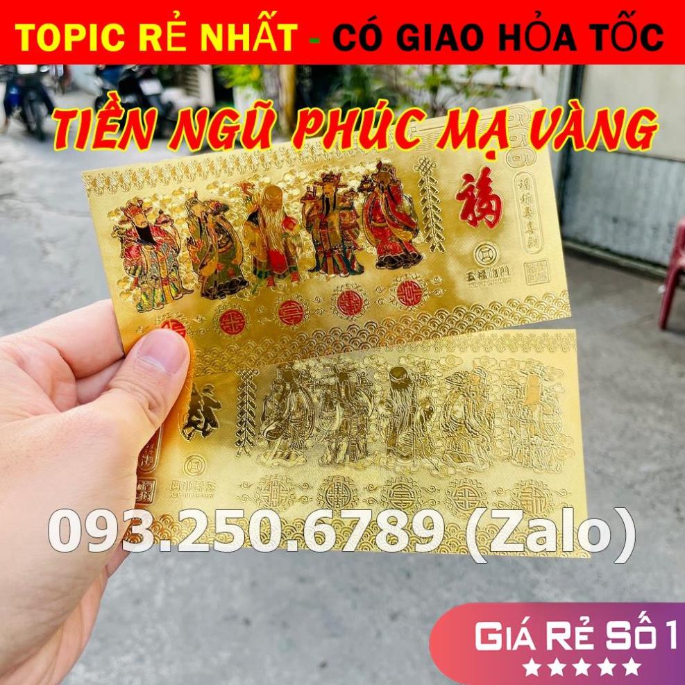 [QUÀ TẾT ĐỘC] SỈ 100 TỜ Tiền Vàng Hình Ngũ Lộ Thần Tài - Ngũ Phúc 3D Lì Xì Quà Tặng Tết
