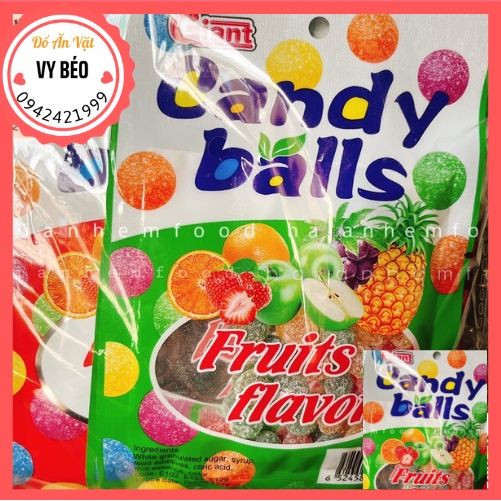 Kẹo Candy Balls Trái Cây Vị Tuổi Thơ, Đồ Ăn Vặt Ngon Vy Béo