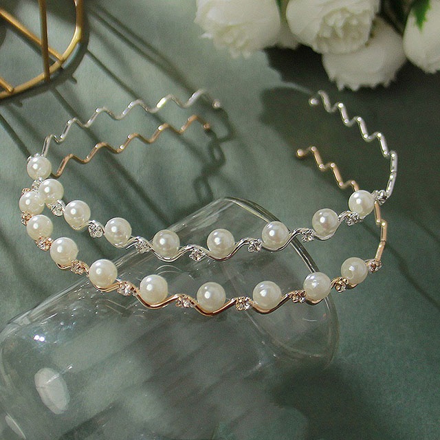 Bờm Cài Tóc Đính Đá Hạt Ngọc Trai Phong Cách Hàn Quốc Tiểu Thư - DC0267