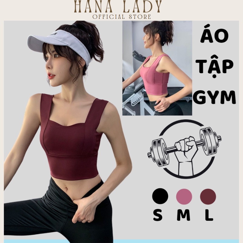 Áo bra tập gym, áo ba lỗ 2 dây thun lạnh tập yoga aerobic kèm mút ngực tháo rời tiện dụng thun lạnh poly cao cấp AG03