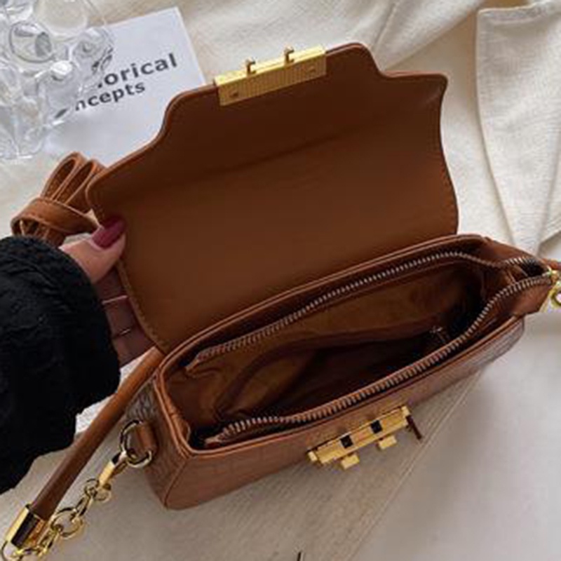 Túi Đeo Chéo Hình Vuông Nhỏ Họa Tiết Vân Đá Phong Cách Hàn Quốc Cho Nữ