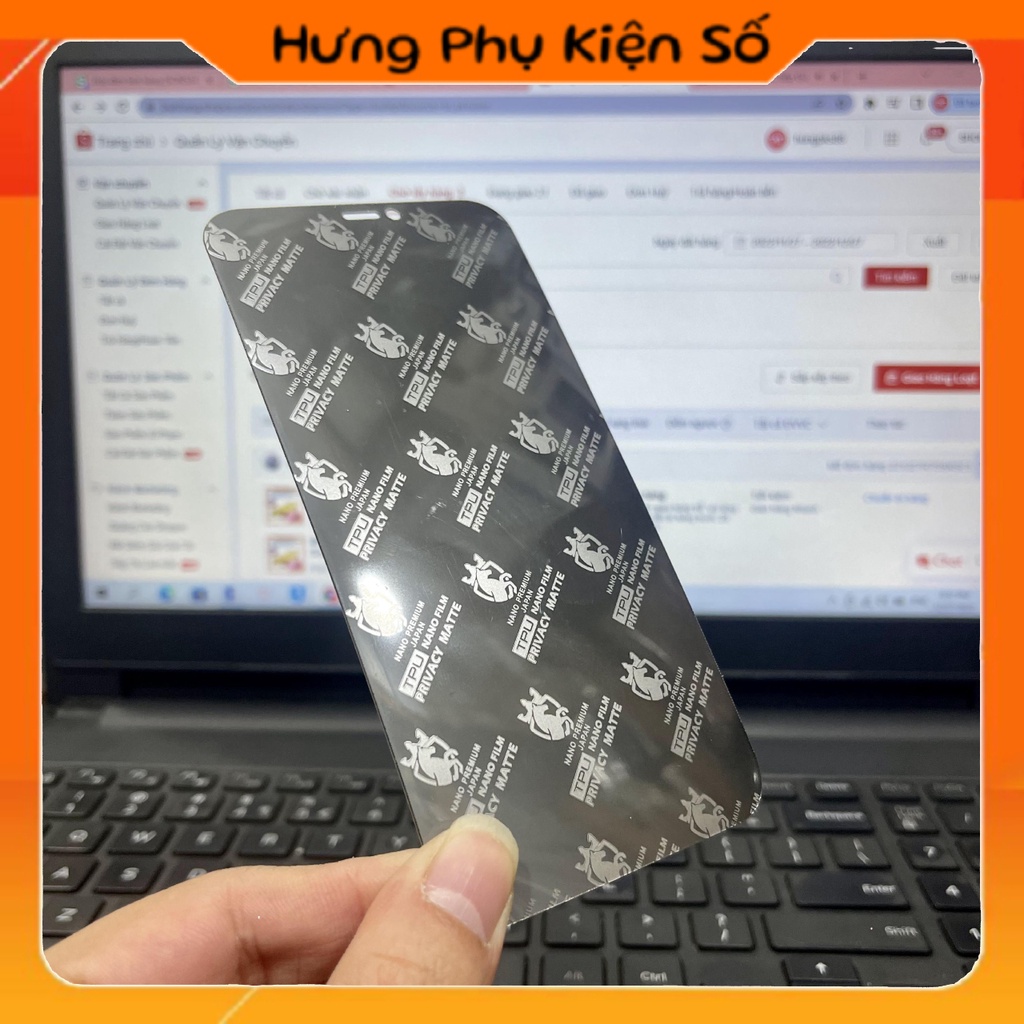 Miếng dán PPF Chống Nhìn Trộm Kiêm Chống Vân Tay Sẵn cho 15 14 13 12 11 pro max Xsmax Xs Xr 7 8 plus