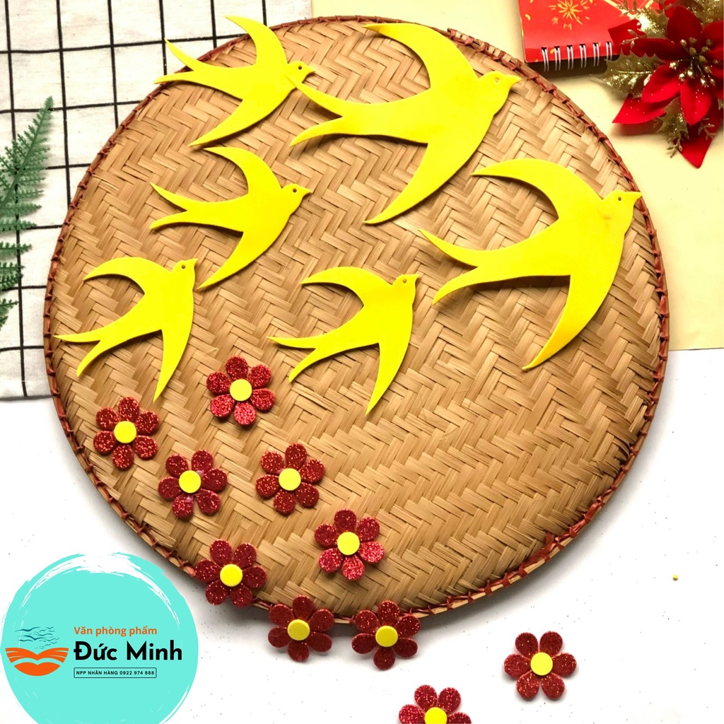 Hoa mai, hoa đào, chúc mừng năm mới, happy new year trang trí tết xốp đẹp các cỡ - vpp Diệp Lạc
