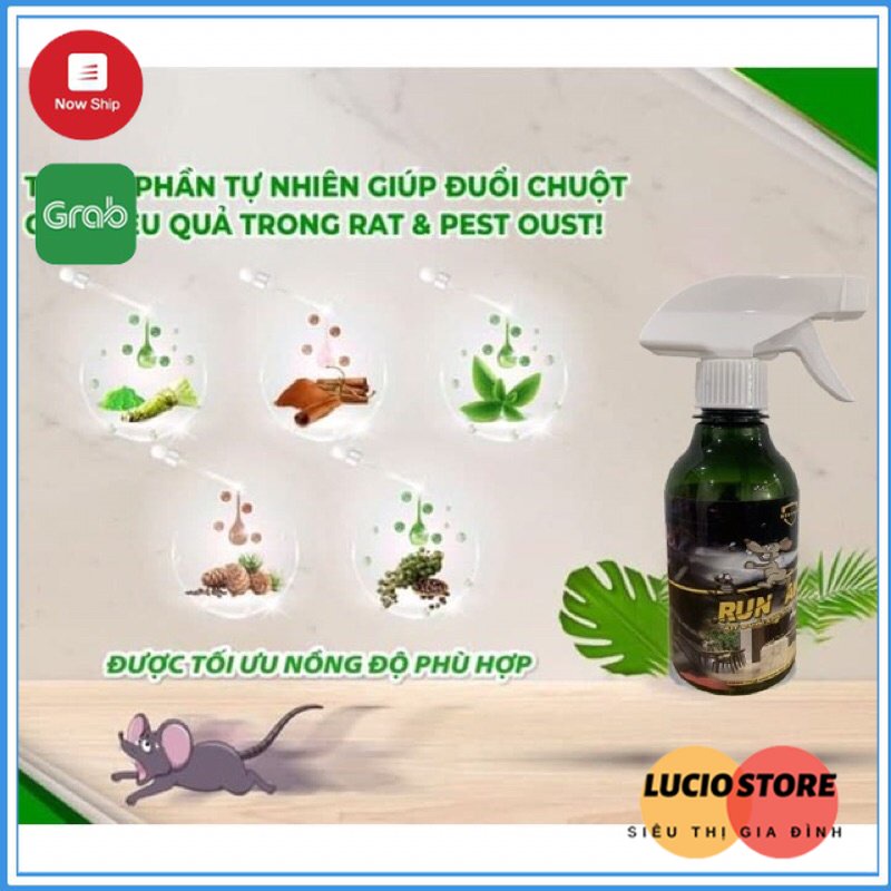 Bình xịt đuổi chuột Runaway thiên nhiên Lucinmart