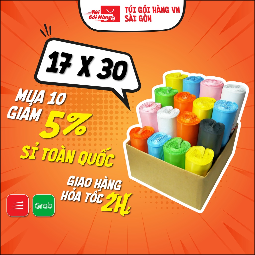 Bịch Niêm Phong 17x30 cm TUIGOIHANG.SAIGON Cuộn 100 túi - In Logo Theo Yêu Cầu Từ 10 Cuộn