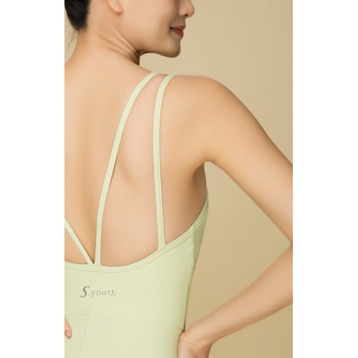 Jumpsuit  liền quần yoga gym thời trang màu xanh bơ