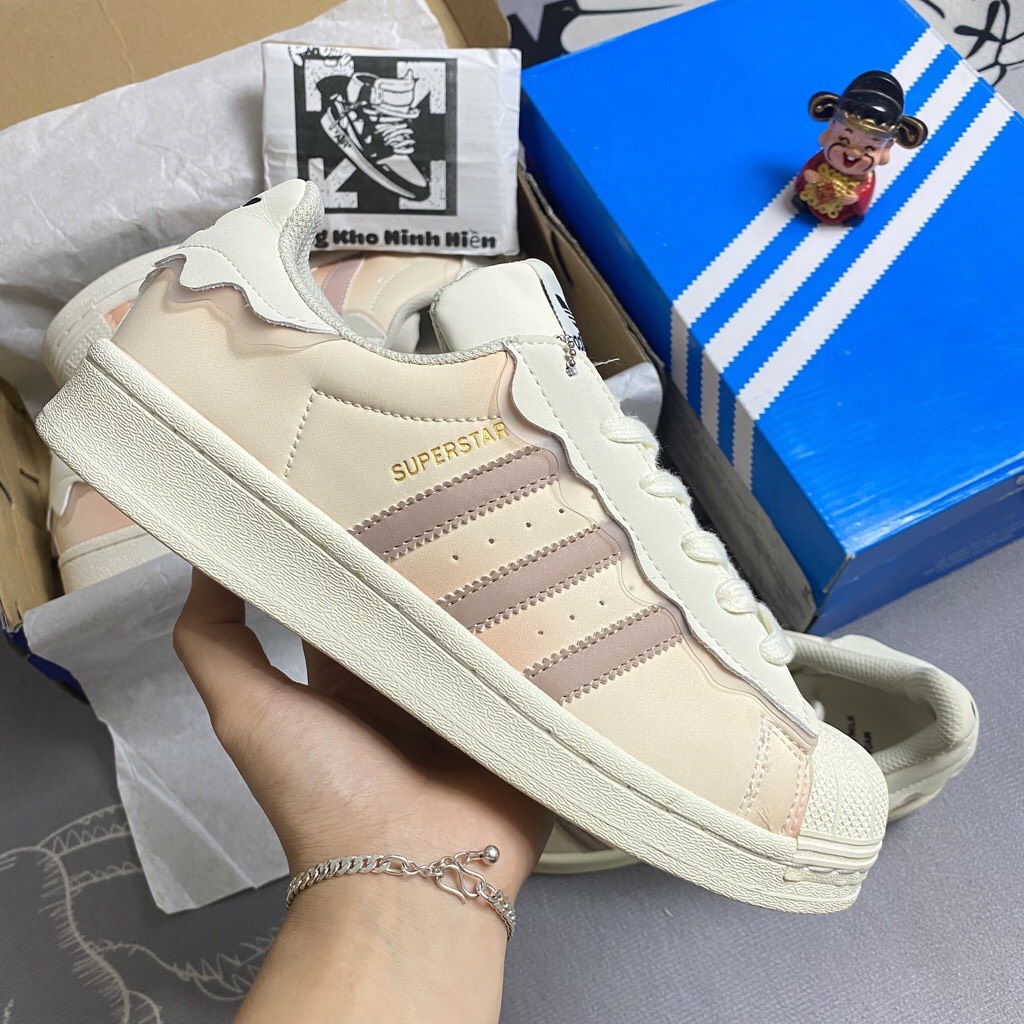 Giày thể thao Adidas Superstar với 3 mẫu sò hot 2022,Giày sneaker Adidas Sò trắng kem , hồng dễ phối đồ hot 2022