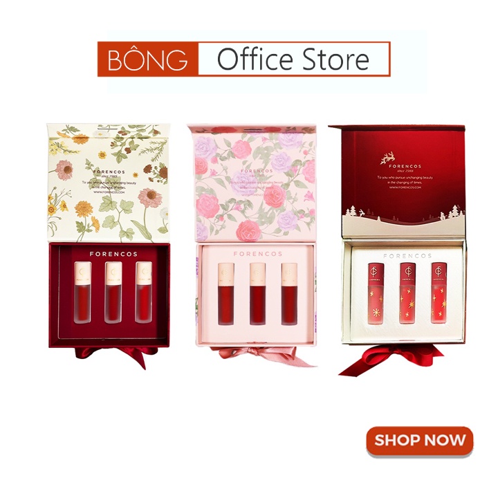 Son Kem Lì FORENCOS Mini Tattoo Velvet Tint Mini Set 3 Thỏi - Hàn Quốc