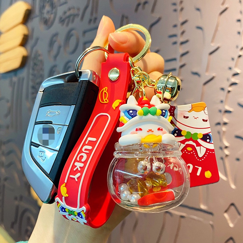 Móc Khóa Hình Thỏ Hoạt Hình May Mắn Đáng Yêu