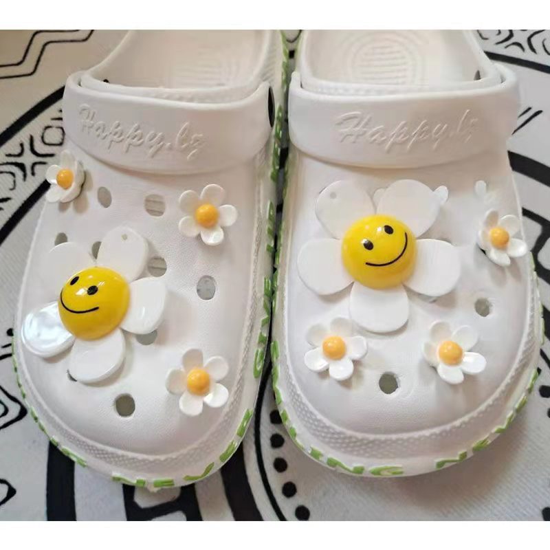Ghim Cài Giày Hình Hoa Hướng Dương / Trái Tim / Hoa Croc / Hoa Hướng Dương Đính Ngọc Trai Kiểu Hàn Quốc Cho Nữ