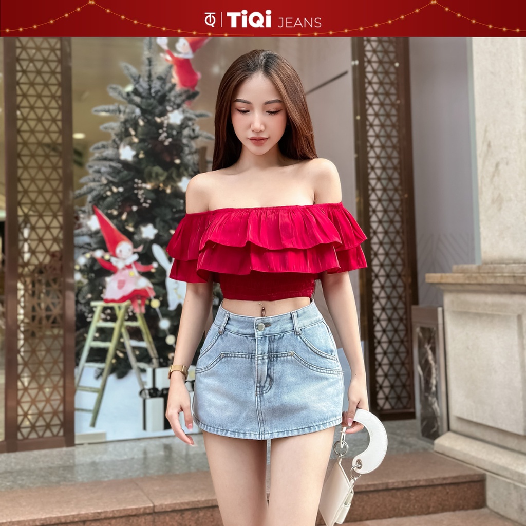 Chân Váy Jean Dáng Ngắn Có Lót Quần Y2k Tiqi Jeans V- 492
