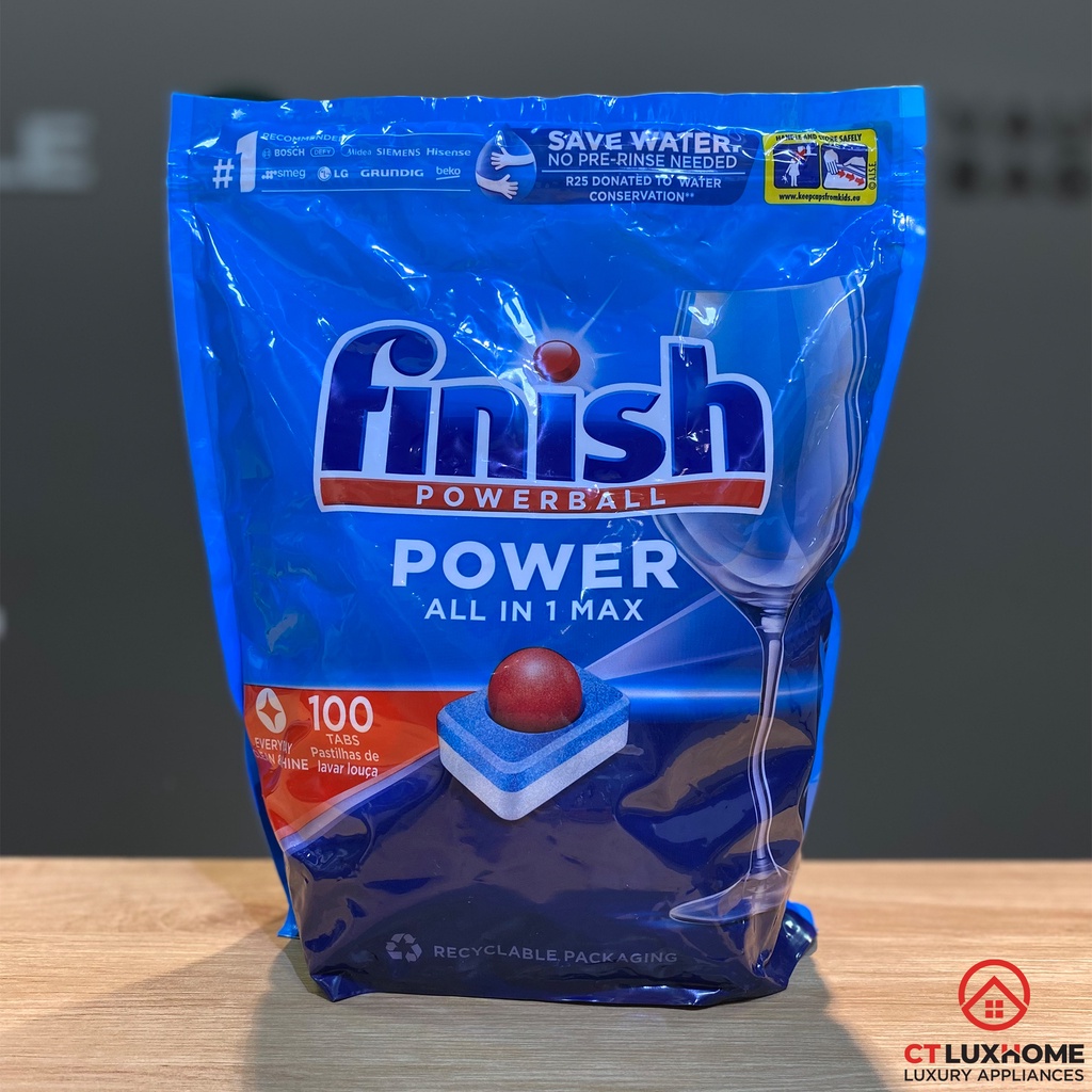Viên rửa chén bát Finish All in one max 100 viên -  cho máy rửa bát
