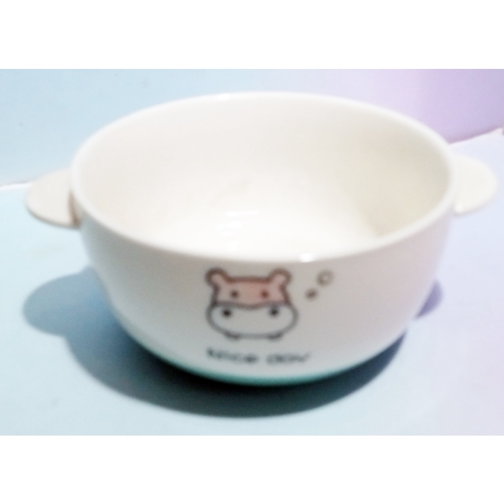Bát bò có tai BDIA38 cute dễ thương đựng thức ăn chụp ảnh 15x8,5cm không kèm nắp có quai tay cầm Decor Ăn Cơm chén dĩa