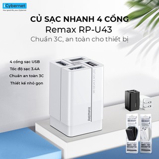 Củ sạc 4 cổng USB Remax RP-U43