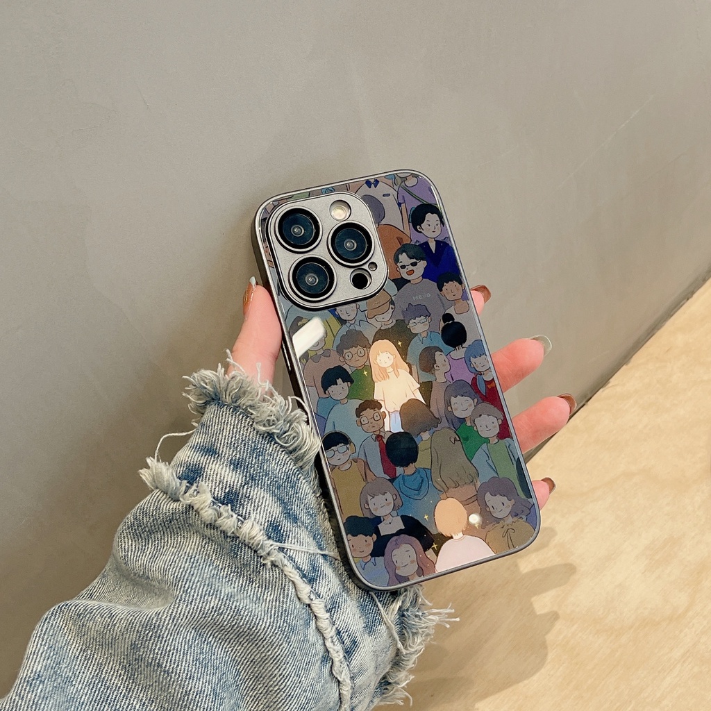 Ốp Điện Thoại Kính Dạ Quang In Hình Mung Man Hai Cho Iphone 14 13 12 11 pro max Sự Bảo Vệ